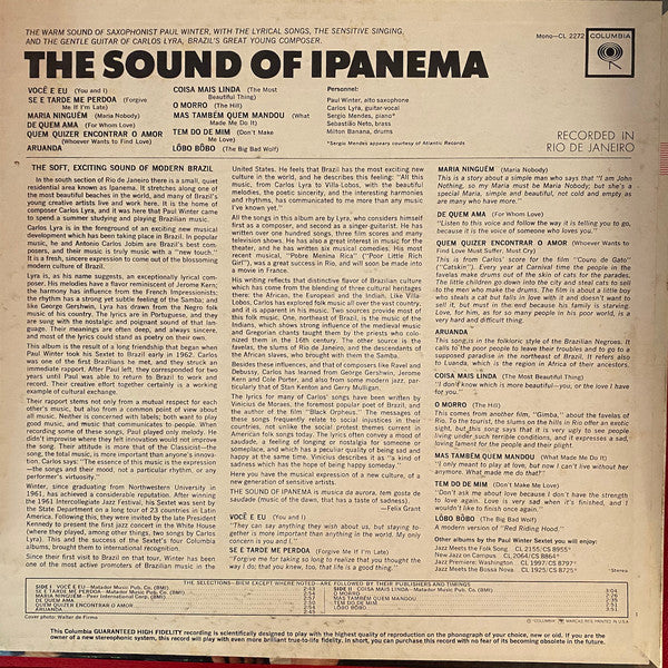 PAUL WINTER AND CARLOS LYRA - THE SOUND OF IPANEMA