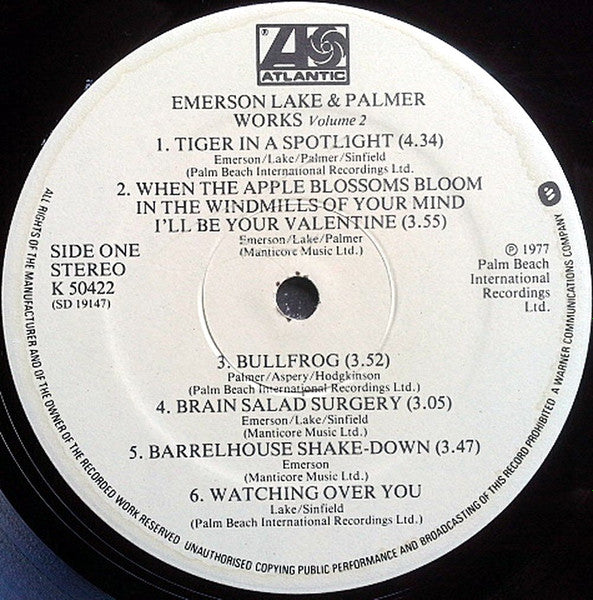 EMERSON LAKE AND PALMER WORKS - VOL 2