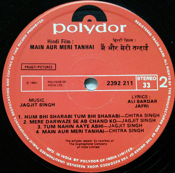 Jagjit &amp; Chitra Singh – Main Aur Meri Tanhai