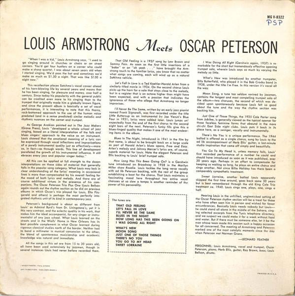 LOUIS ARMSTRONG MEETS OSCAR PETERSON