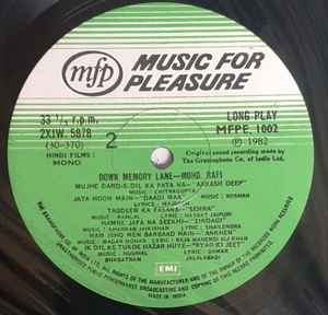 Mohd. Rafi* – Down Memory Lane