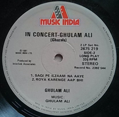 Ghulam Ali – In Concert (Ghazals)