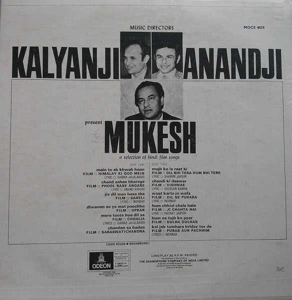 Kalyanji Anandji* Present Mukesh – A Selection Of Hindi Film Songs
