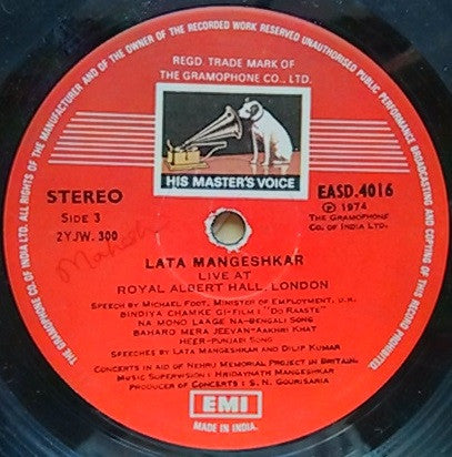 Lata Mangeshkar – Live At Royal Albert Hall, London (March 1974)