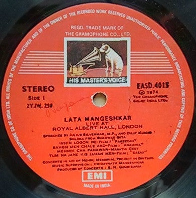 Lata Mangeshkar – Live At Royal Albert Hall, London (March 1974)