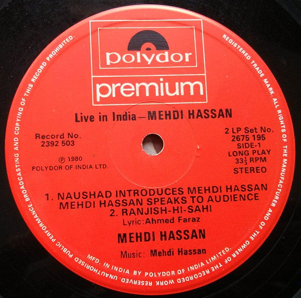 Mehdi Hassan – Live In India